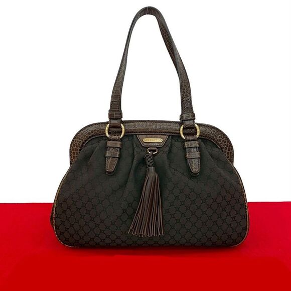 Celine Macadam Triomphe Canvas Leather Tote Bag - Picture 1 of 10